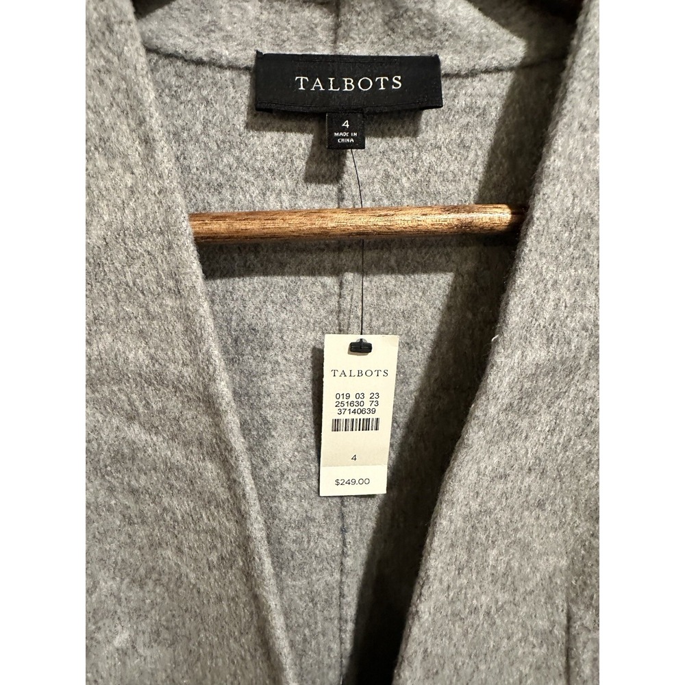 Talbots Gray Size 4 Wool Blend One Button Single Vent Blazer Jacket New With Tag - Picture 4 of 6